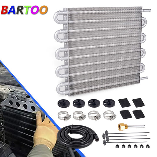5/16”Aluminum 10 Rows Remote Transmission Oil Coolers Radiator Converter Kit Q