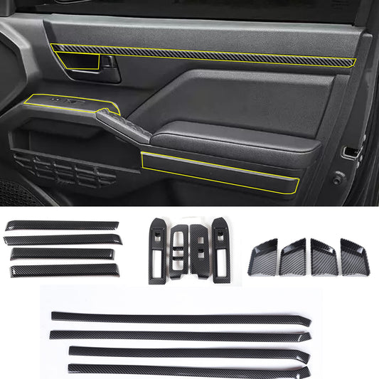 Suitable for 2024 Tacoma - 25 Carbon ABS Interior Door Panel Window Lifting Trim - n