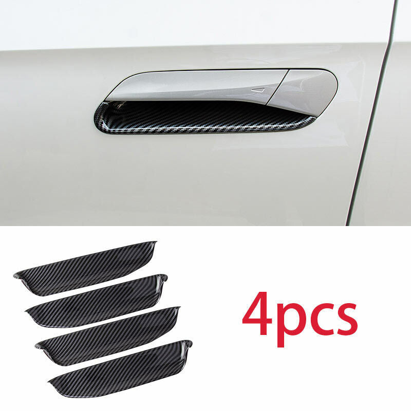 for VW ID.4 2021-2024 Carbon Fiber Side Car Door Handle Bowl Molding Cover Trim