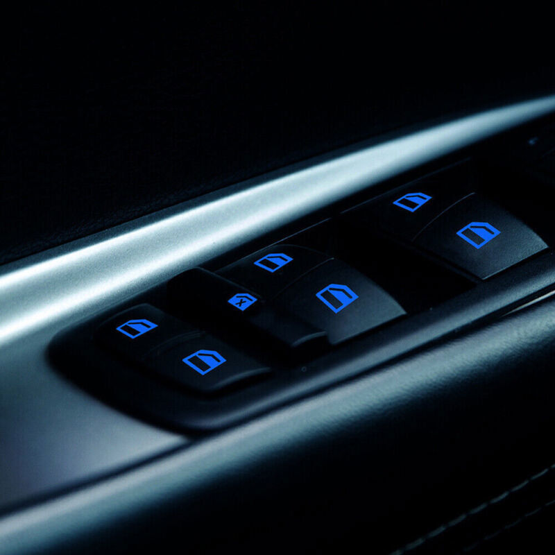Luminous Blue Vehicle Car Interior Window Door Switch Sticker Car Accessories