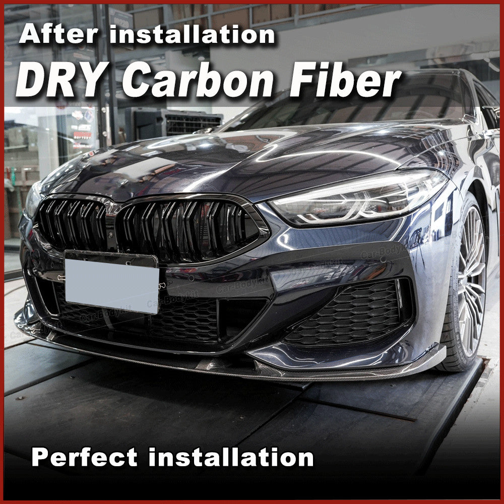 for BMW 8 Series G14 G15 G16 M-Sport Dry Carbon Fiber Front Bumper Lip Splitters