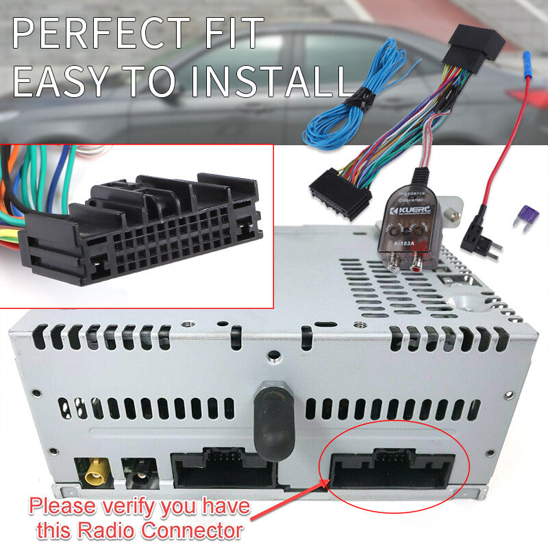 Add An Amplifier Radio Subwoofer Adapter w/Amp Turn On Wire Harness for Ford NEW