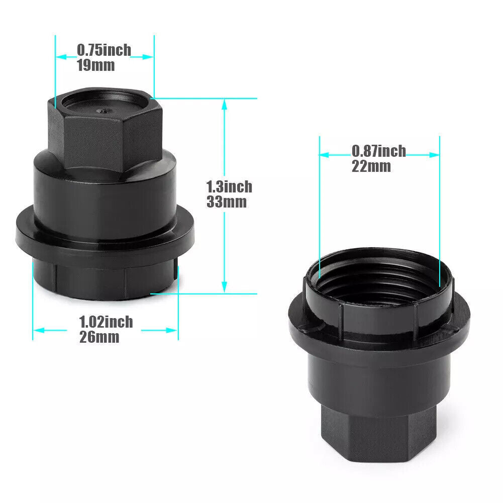 5PC Black Lug Nut Covers Cap 15661036 for GMC Jimmy Sonama for Chevrolet S10 Blazer Q