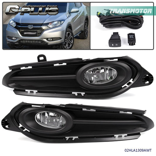 Suitable for 2016- for Honda HRV HR-V Clear Lens Fog Light Anti-Collision Light + Wire + Switch - v