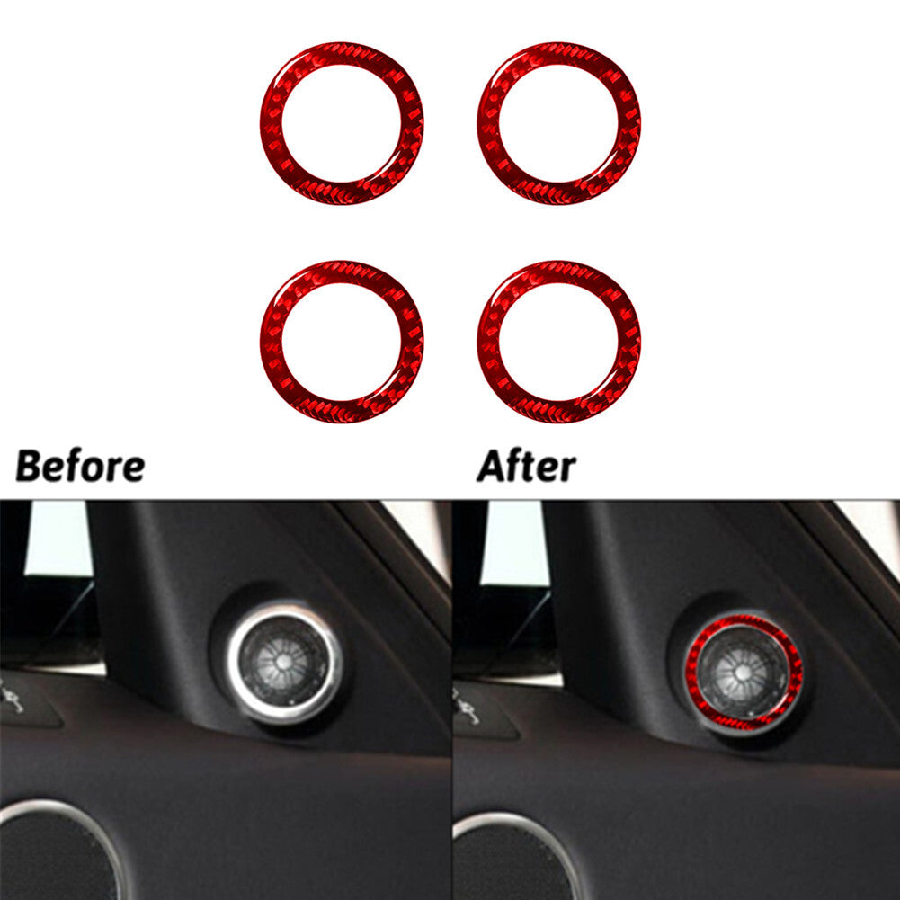 4 Pcs Carbon Fiber Front Steering Wheel Cover Kit for Subaru Forester 2013-2018 v