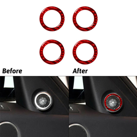 4 Pcs Carbon Fiber Front Steering Wheel Cover Kit for Subaru Forester 2013-2018 v