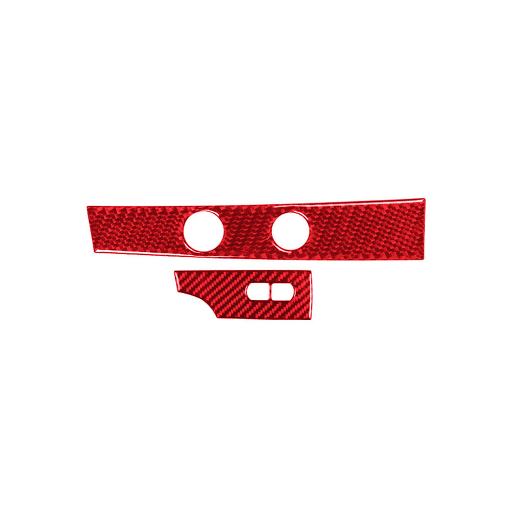 Red Defroster Air Vent Trim Cover Decoration Carbon Fiber for Audi Q5 2009-2017 v