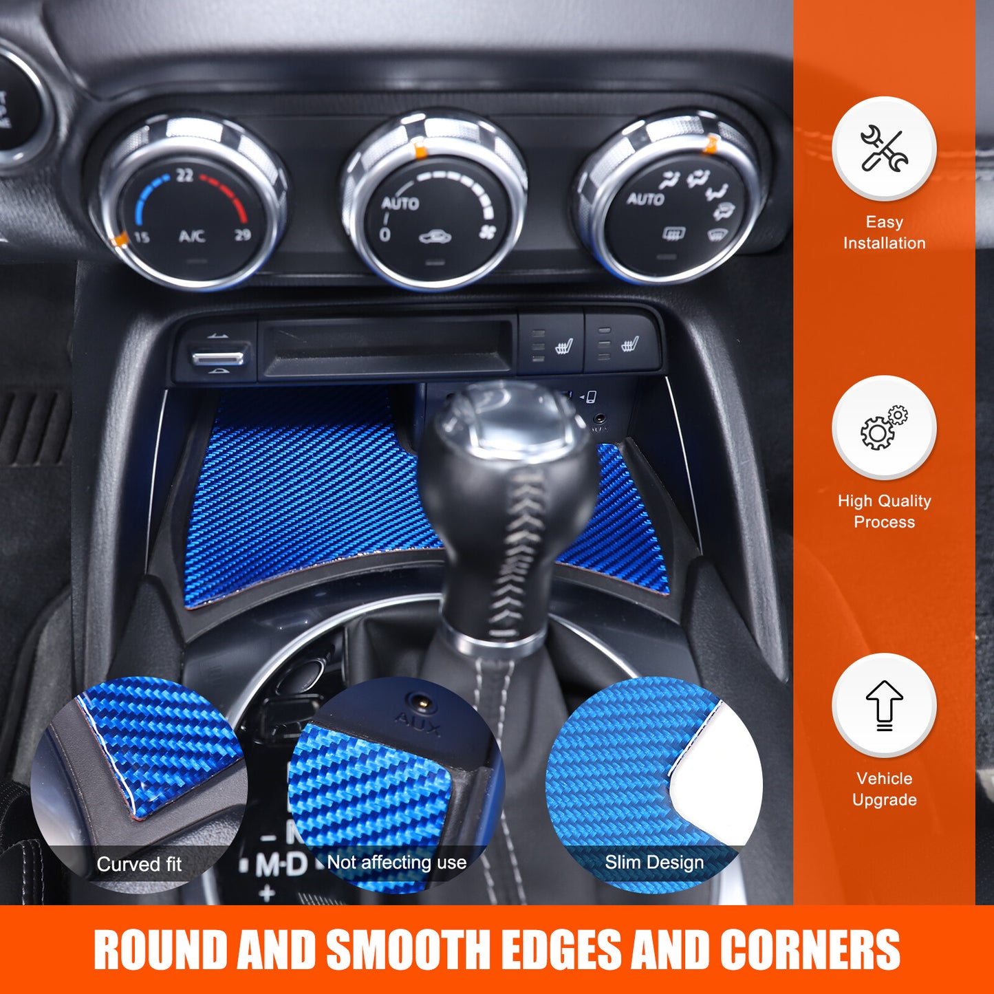 Blue Carbon Central Console Storage Box Slot for Mazda MX-5 Miata 2016-2023 n