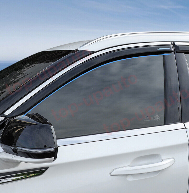 23-24 for Lincoln Aviator Chrome black Window Visor Vent Shades Sun Rain 6PCS B n