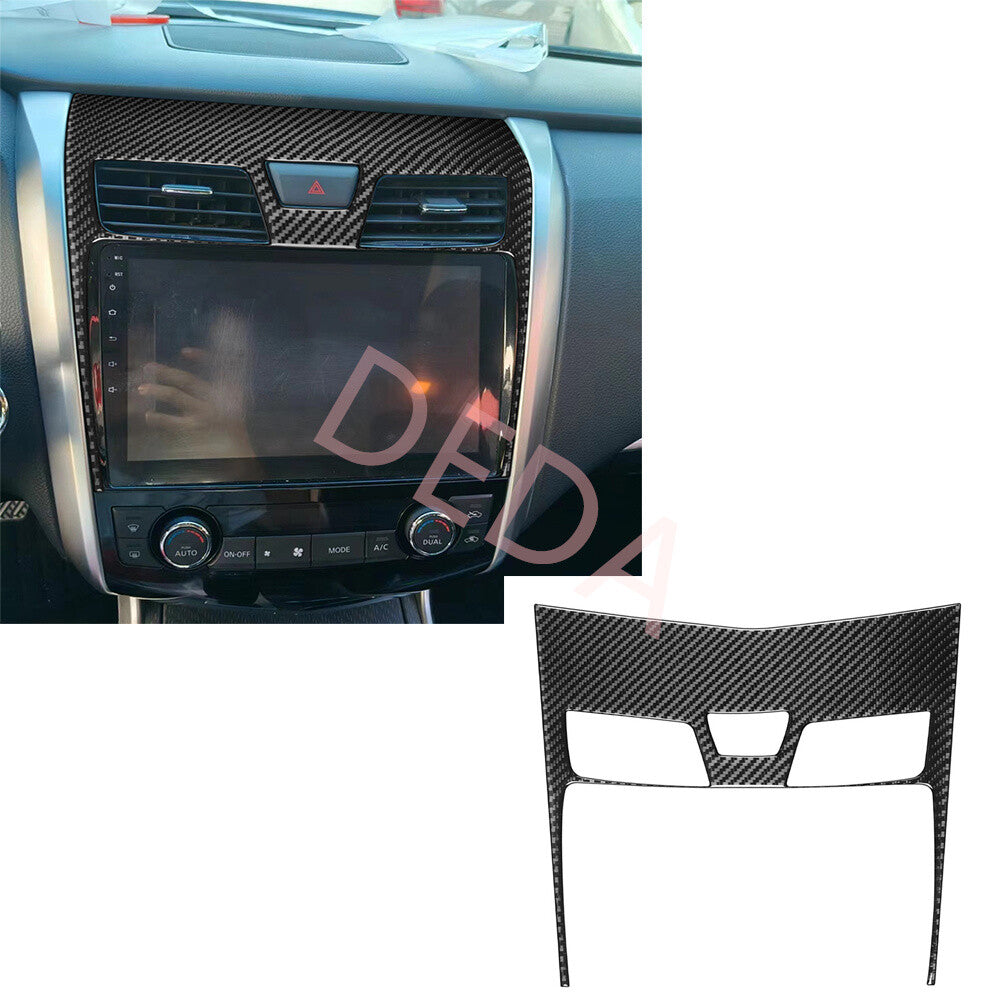 Central Control Screen Air Vent Trim for Nissan Altima Teana 2013-18Carbon Fiber