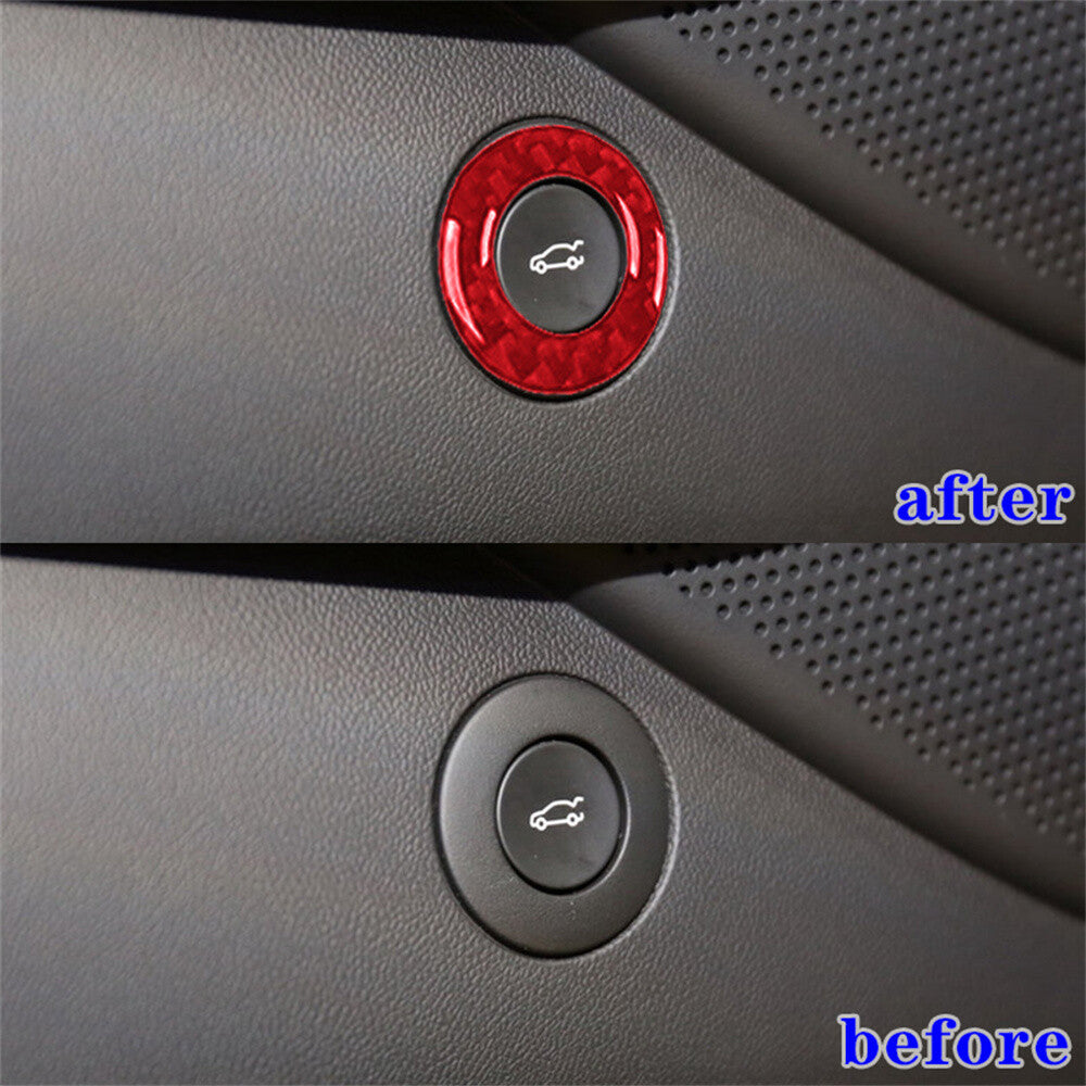 Red Carbon Fiber Trunk Start Button Switch Ring Cover for Chevrolet Camaro 2016+
