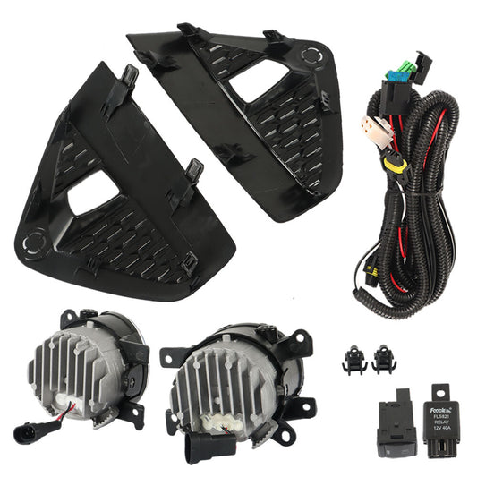 A pair of front bumper LED fog lights with driver's light strips and switches for Murano 19-23- n