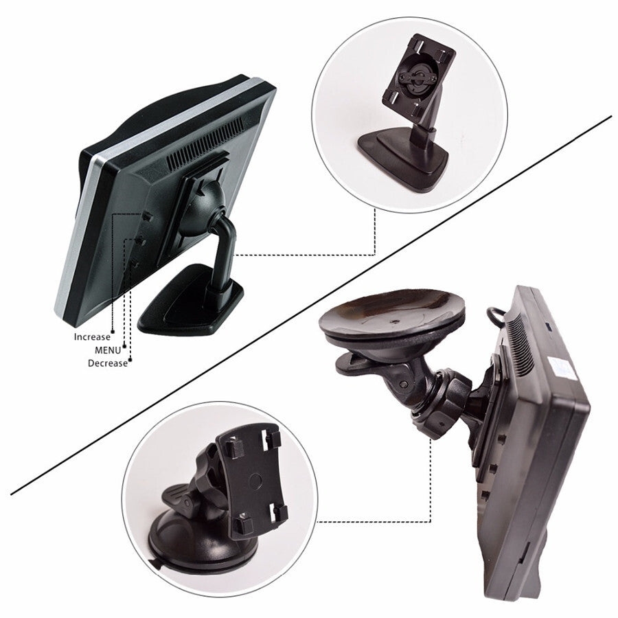 5in Car Parking Assistance Monitor For Rear View Reverse Camera LCD HD Display
