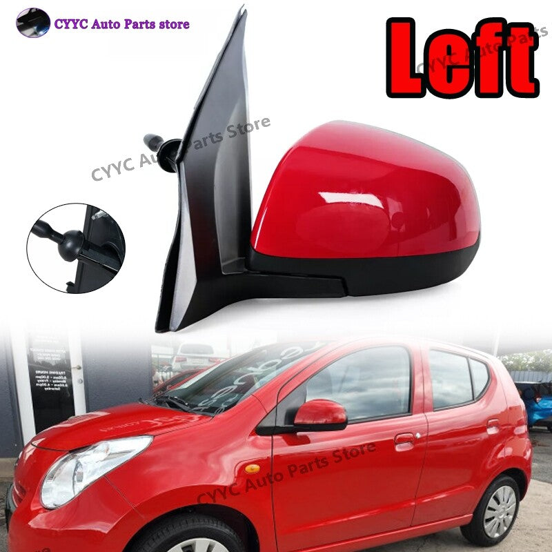 Manual Adjustable Door Mirror Solid Red Left for Suzuki Alto 2009-14