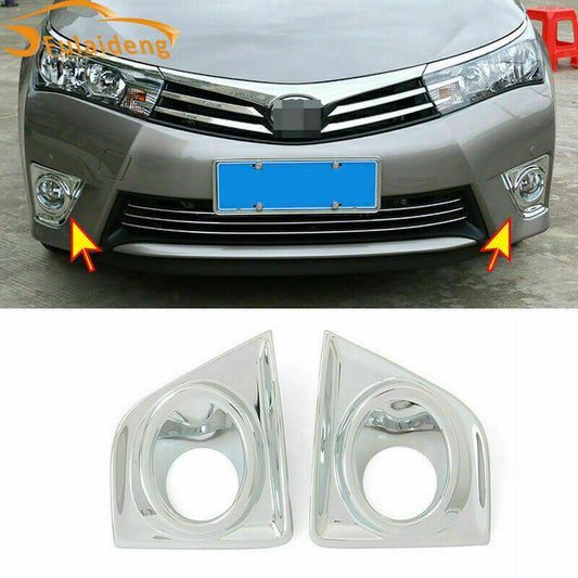for Toyota for Corolla 2014 2015 2016 Chrome Front Bumper Fog Light Lamp Cover Trim