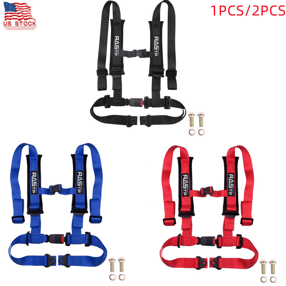 2IN Universal Vehicle Racing 4 Point Auto Car Belt Buckle Harness Q