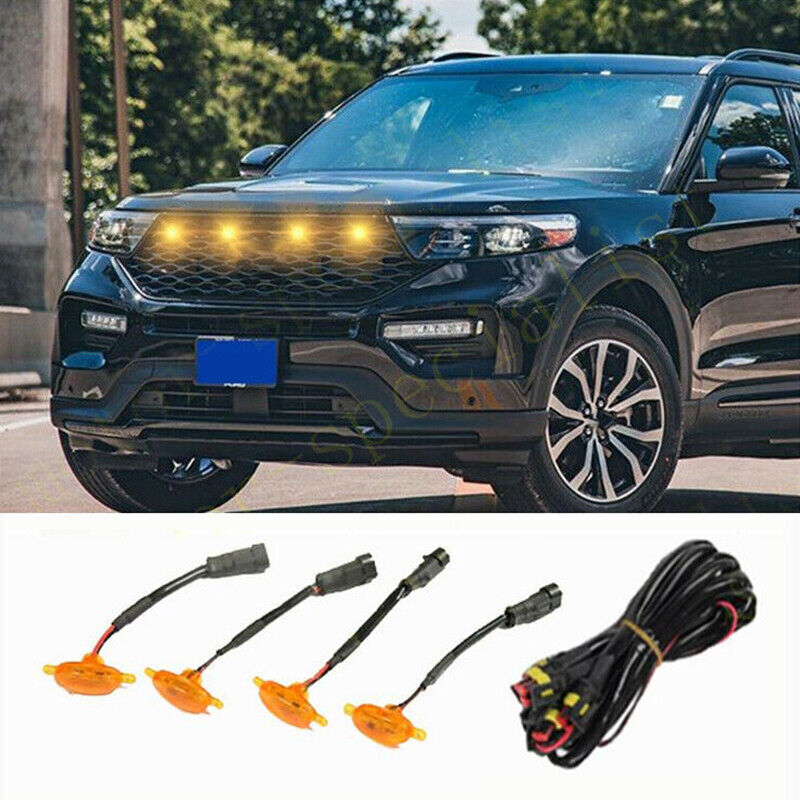 for Ford Explorer 2020-2024 yellow Style Front Grill LED Marker Light Kit