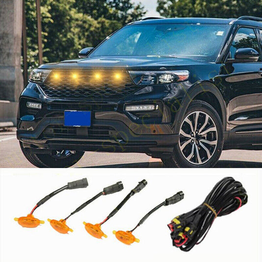 for Ford Explorer 2020-2024 yellow Style Front Grill LED Marker Light Kit