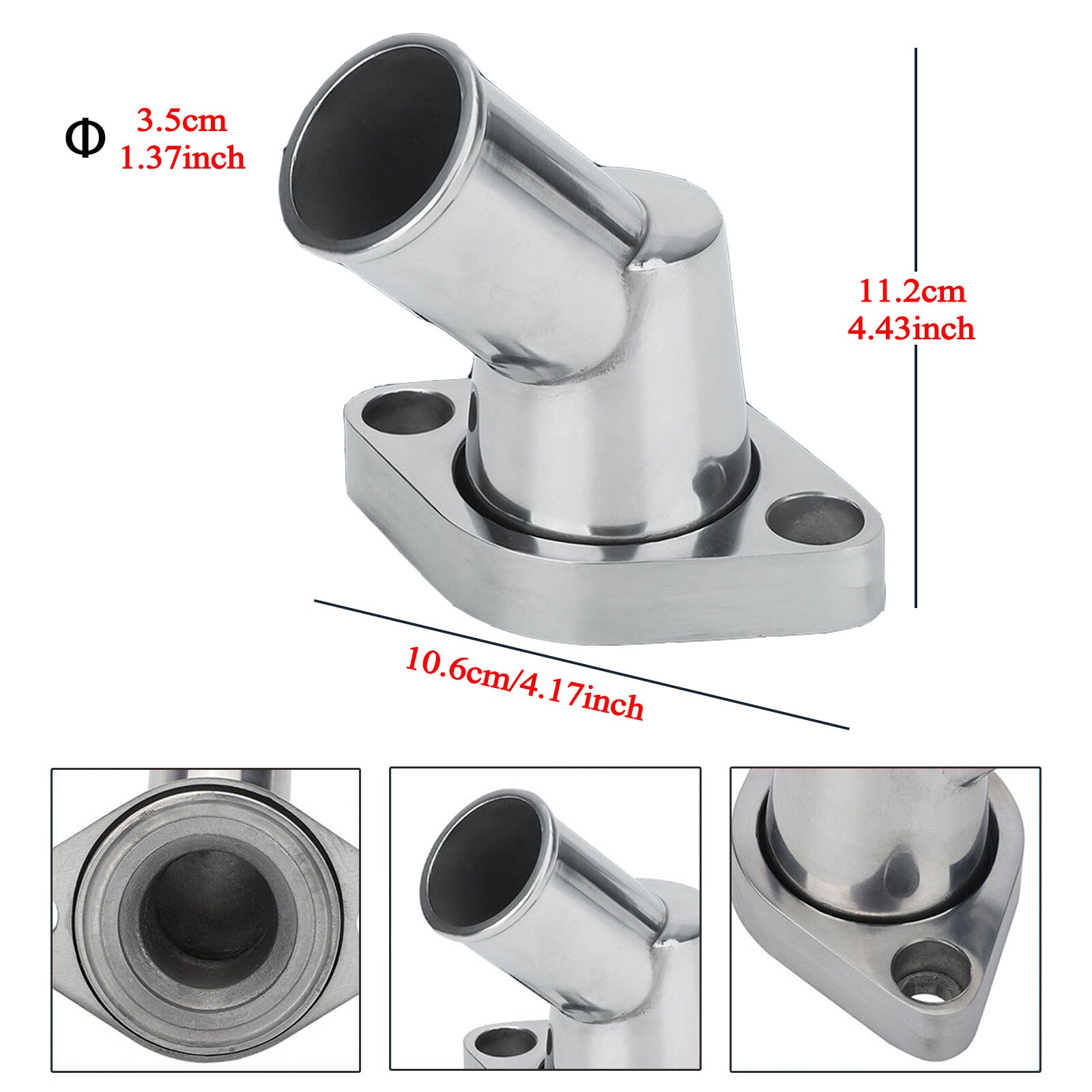 Aluminum Water Neck 45¡ã Swivel Polished for Chevy SBC BBC 327 350 396 454 Engine Q