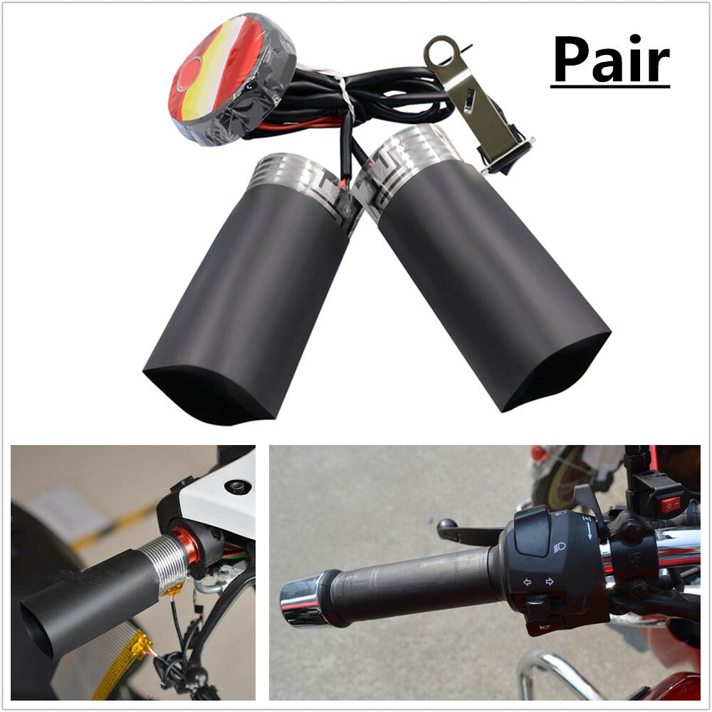 12V Motorcycle Rapid Heated Handgrip Pads, Handlebar Warmers with Adhesive Handlebars, Black - n