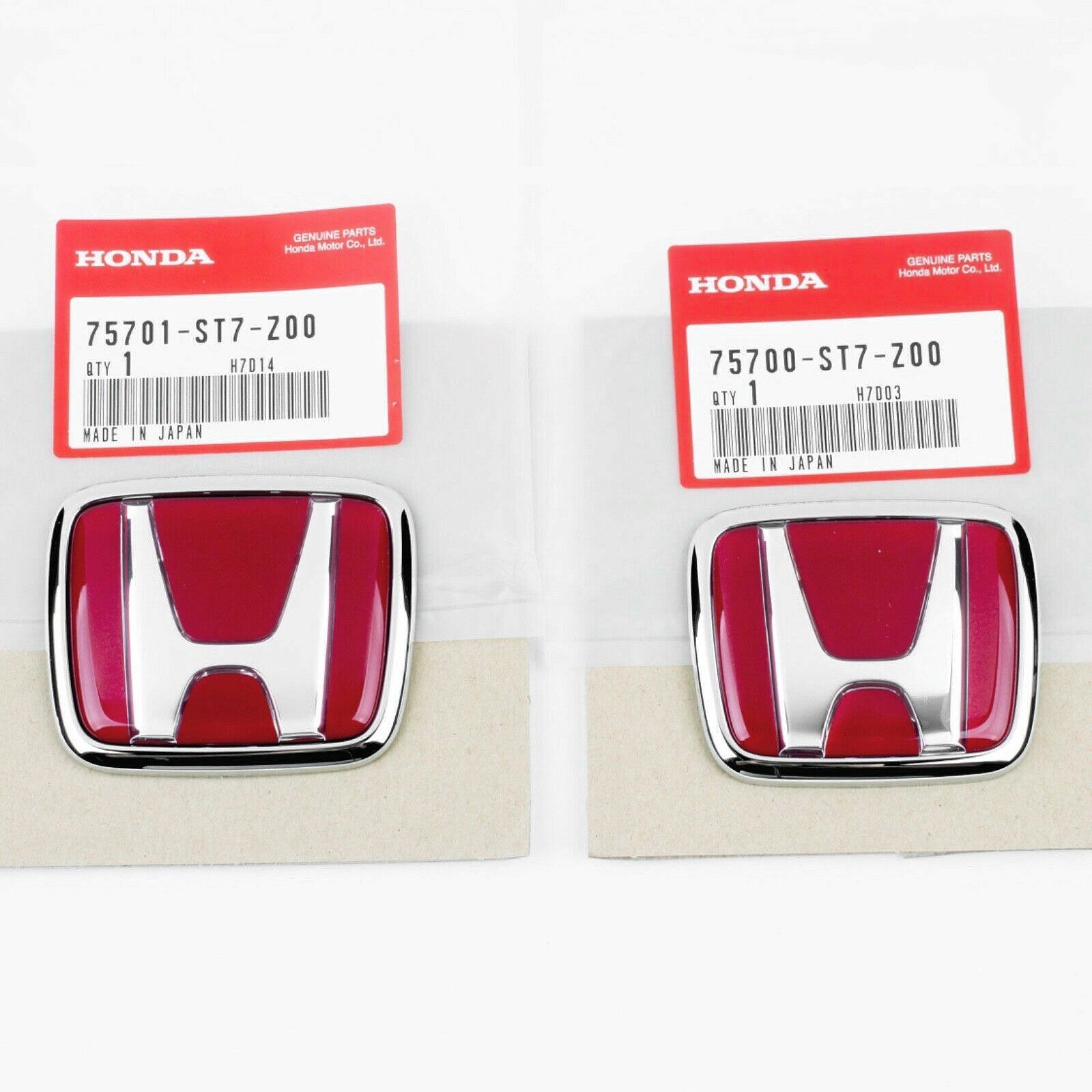 96-00 for Honda for Civic EK JDM RED H Type R - Front Rear Emblem 2PCS Set 92-95 FIT