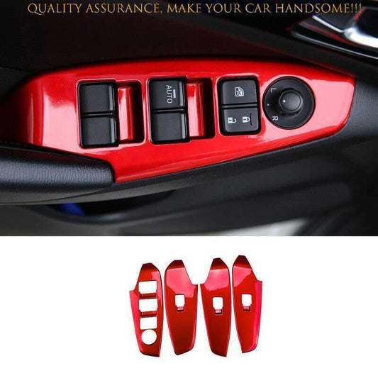 for Mazda 3 Axela 14-2018 ABS Bright Red Window Lift Lock Switch Panel Trim 4PCS