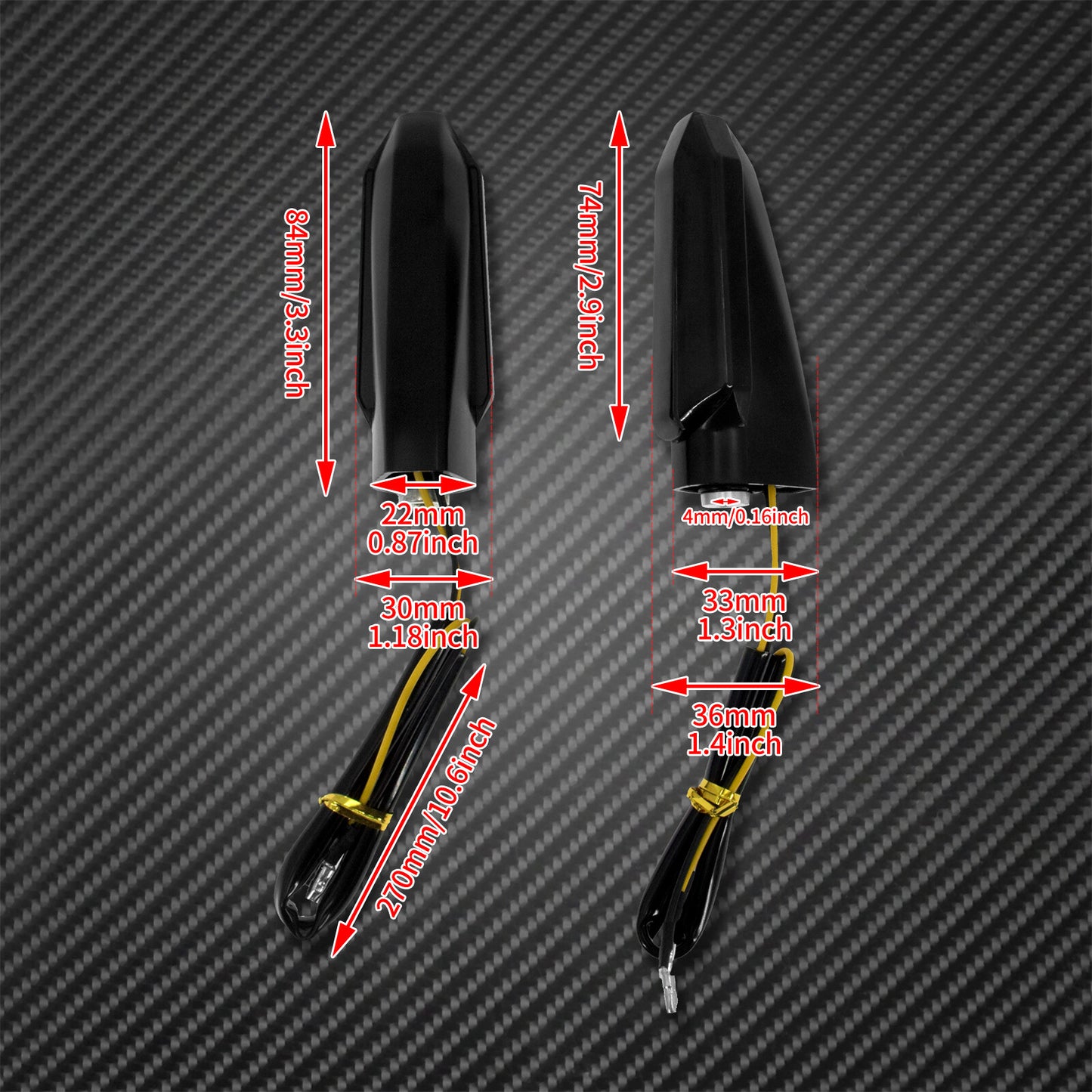 Black Front Rear Turn Signal Indicator Light Lamp Fit for Honda CBR400 500 650 Q