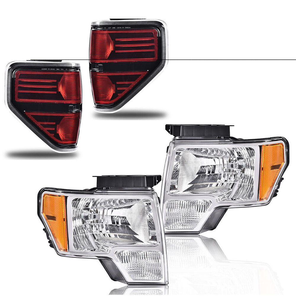new, suitable for 2009-2014 for Ford F150s. Features include chrome/amber headlights and taillights.