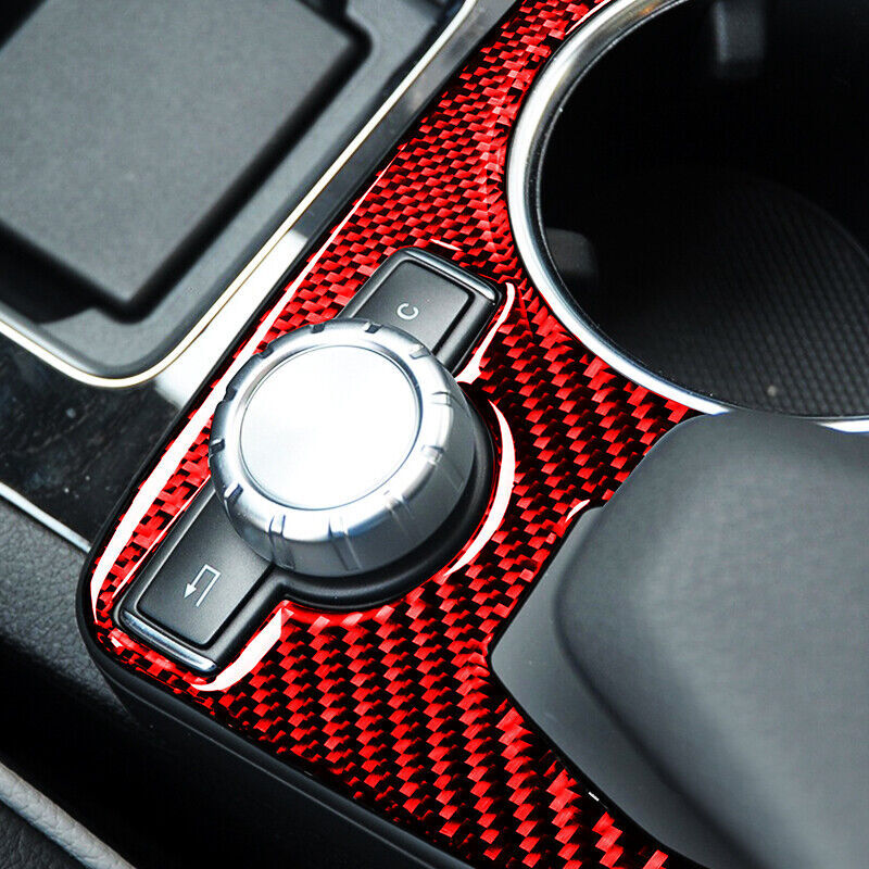 Real Carbon Fiber Car Water Cup Holder Frame Cover Trim for Benz C Class W204