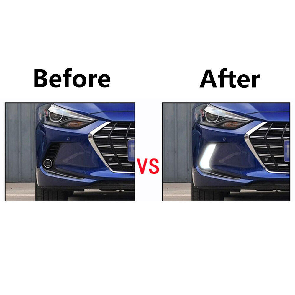 Fog Lights LED Front Bumper Lamps for Hyundai for Elantra 2017 2018 with DRL+Wiring Q