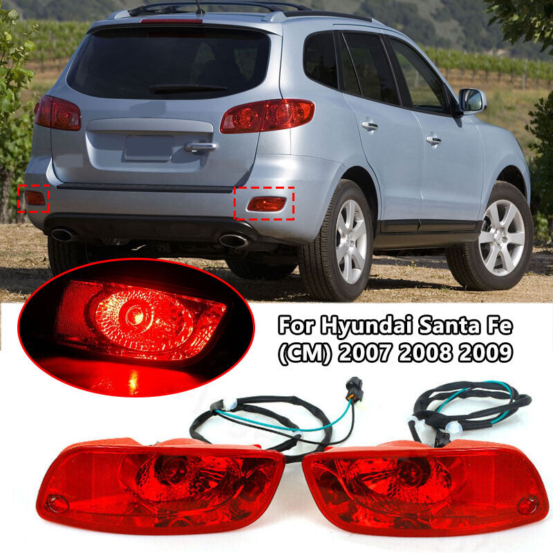 for Hyundai Santa Fe (CM) 2007-2009 1 Pair Rear Bumper Reflector Brake Light v