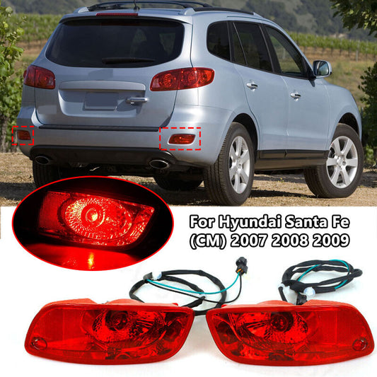 for Hyundai Santa Fe (CM) 2007-2009 1 Pair Rear Bumper Reflector Brake Light v