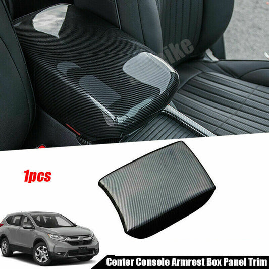 Carbon Fiber Console Armrest Box Panel Cover Trim for Honda CR-V CRV 2017-2022
