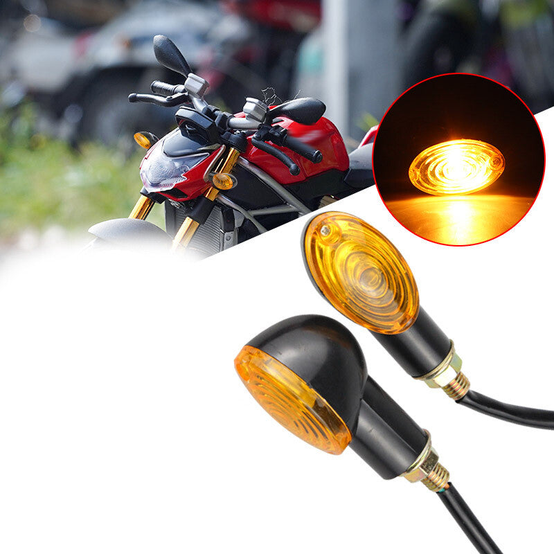 2-pack motorcycle turn signal lights, motorcycle halogen indicator lights, flashing amber light - n