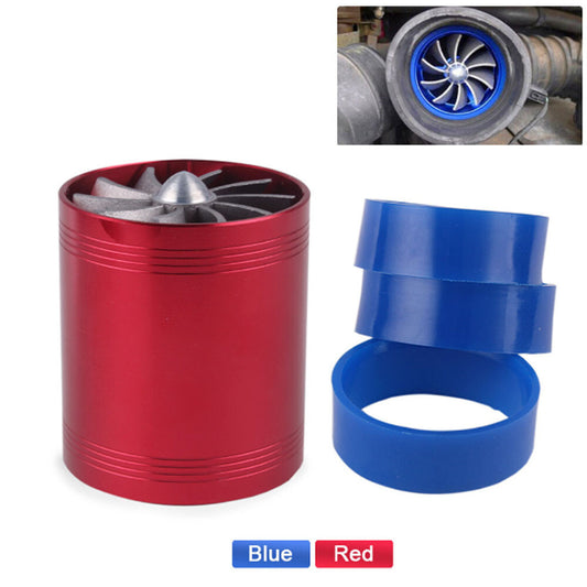 Double Turbine Turbo Air Intake Gas Fuel Saver Fan Supercharger Q