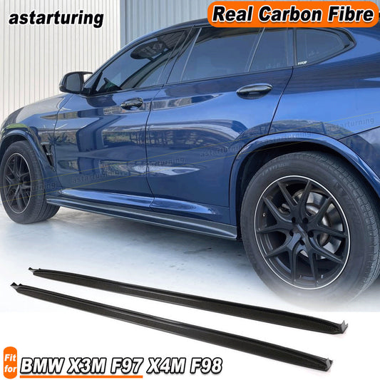 for BMW X3M F97 X4M F98 2019-2021 REAL CARBON Side Skirt Extension Lip Spoiler