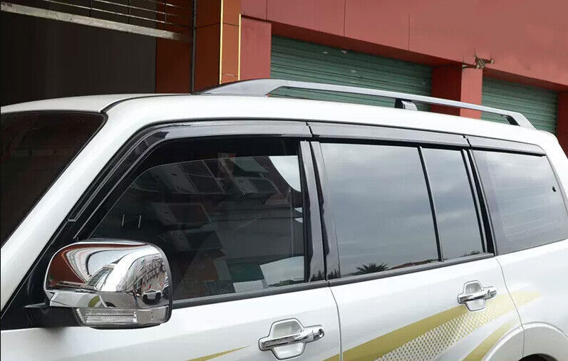 for Mitsubishi Pajero Montero 06-19 Black Window Visors Sun Rain Guard Deflector