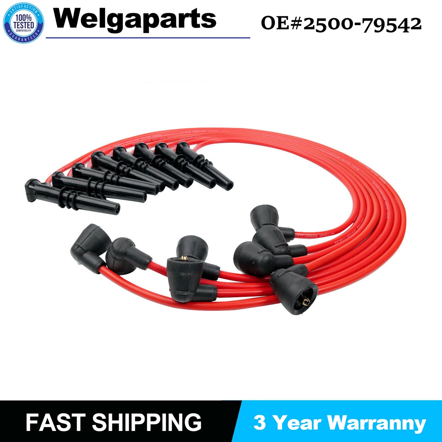 8X For 96-99 for Ford for Lincoln for Mercury F-150 F250 V8 4.0 2500-79542 Spark Plug Wire
