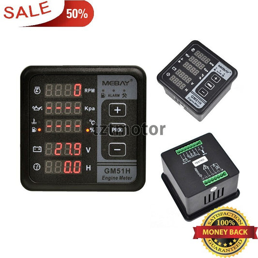 Mebay Digital Engine Meter RPM Tachometer for Diesel Engine Speed Oil Pressure Q