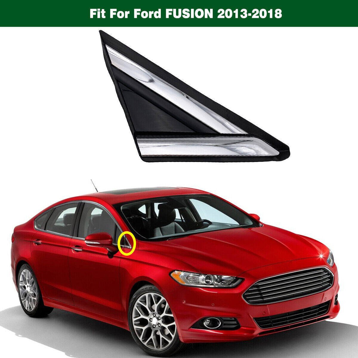 1Pcs Front Right Side Mirror Trim Door Triangle Cover  for ford  Fusion 2013-2018