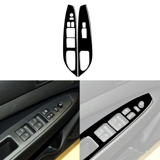 2X Red Carbon Fiber Front Window Control Cover Trim For Tacoma 2016-2021 v