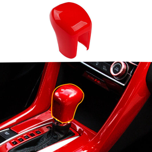 Red ABS Car Inner Gear Shift Knob Cap Cover Trim for Honda for Civic 10th 2016-2021