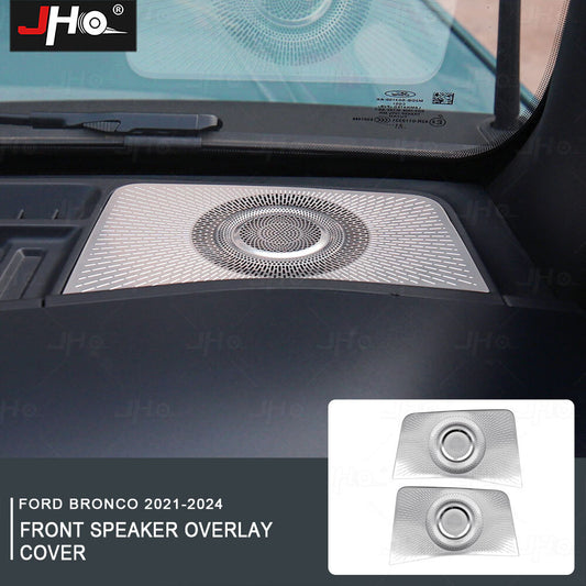 Silver Steel A-pillar Loudspeaker Horn Mesh Panel Cover for Ford Bronco 2021-24