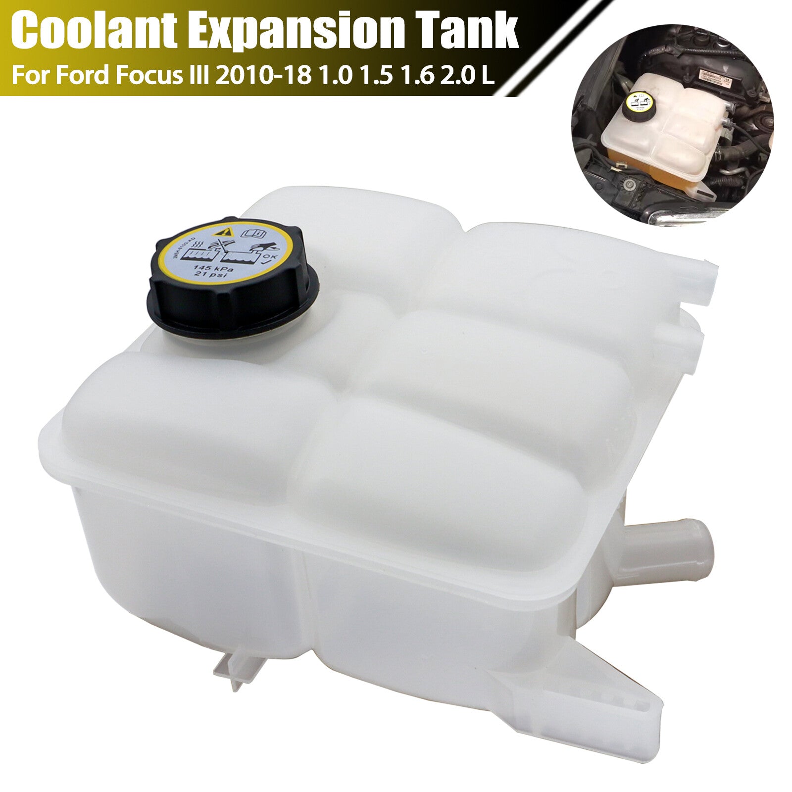 Radiator Coolant Expansion Tank  for ford  Focus MK3 C Max Kuga 2010-2019 With Cap Q