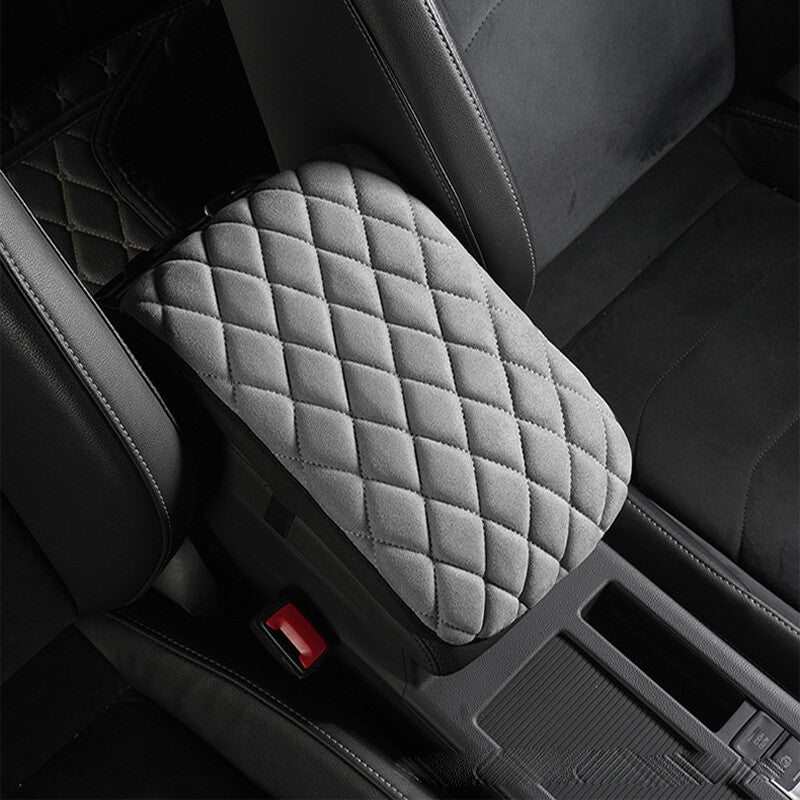 Auto Armrest Cushion Cover Center Console Memory Cotton Box Protector Grey v
