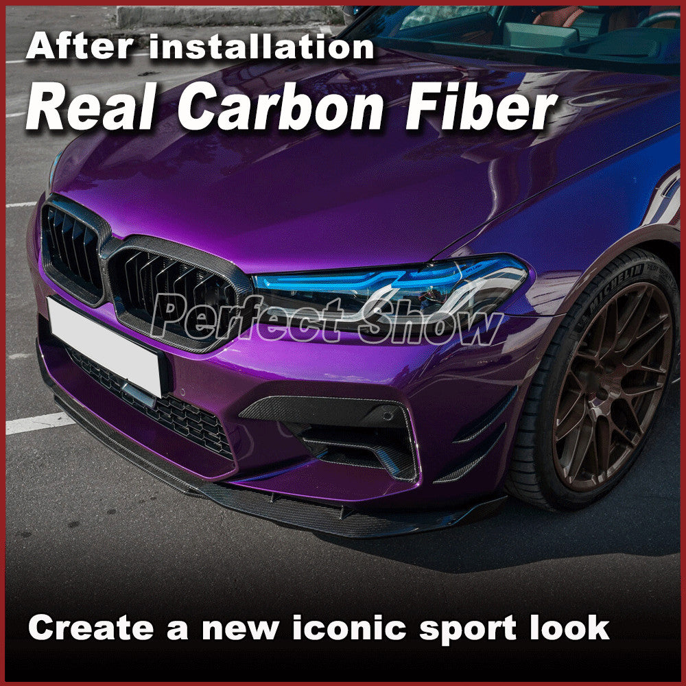 for BMW F90 M5 LCI 2021-24 Dry Carbon Front Bumper Upper Air Vent Lid Cover Trim