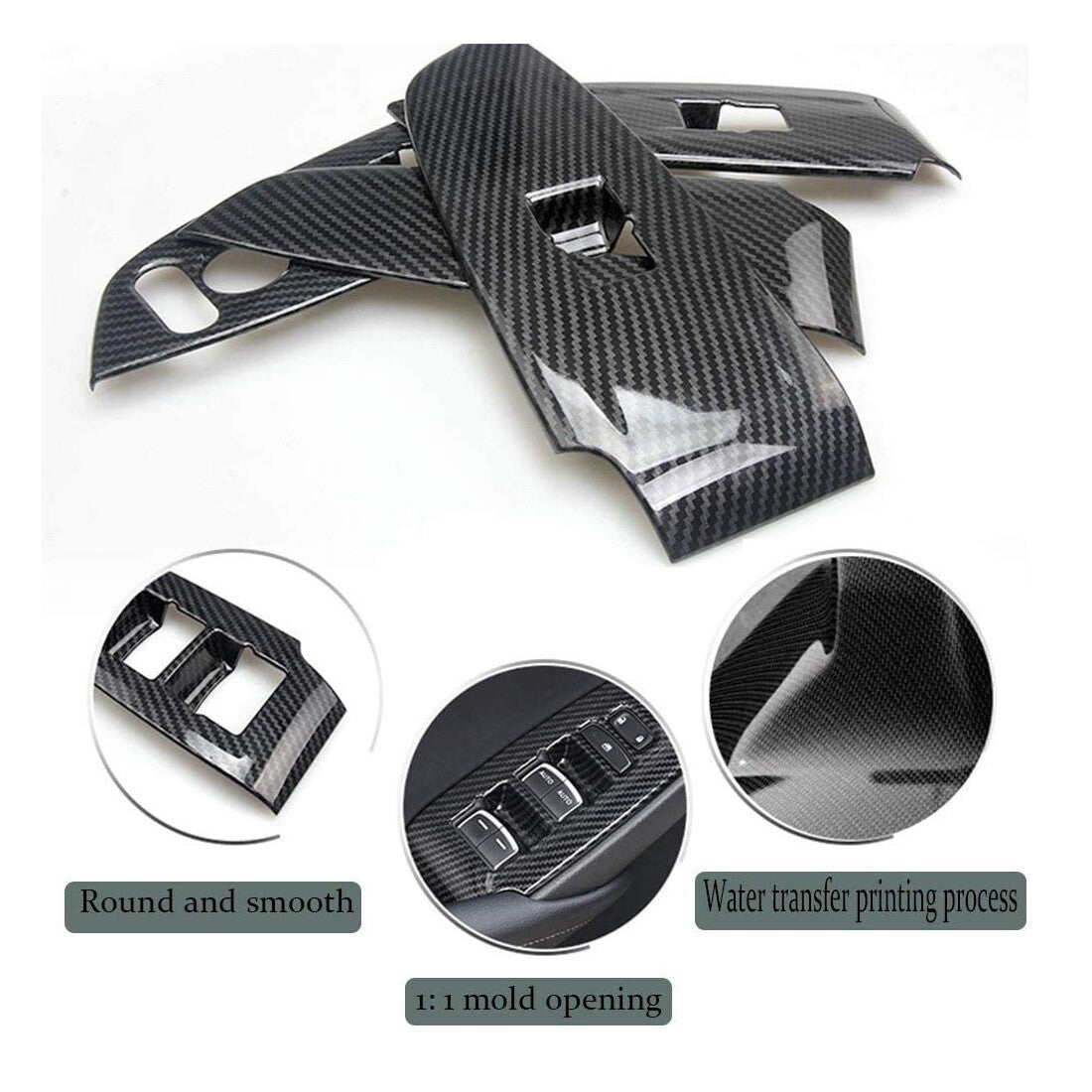 for Honda Accord 2018-21 Carbon Fiber Window Switch Panel Cover Trim Accessories