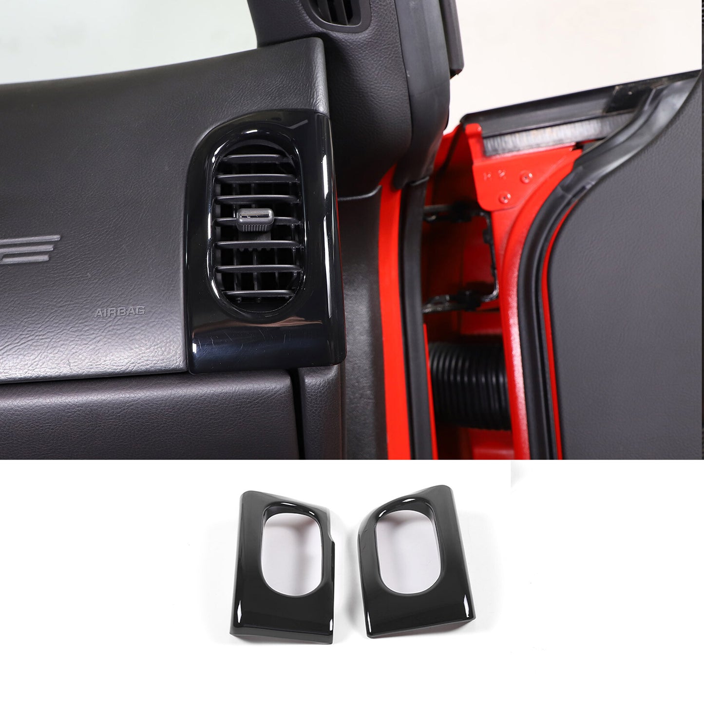 ABS black hood side air socket decorative cover suitable for Land Rover for Defender 04-19- v