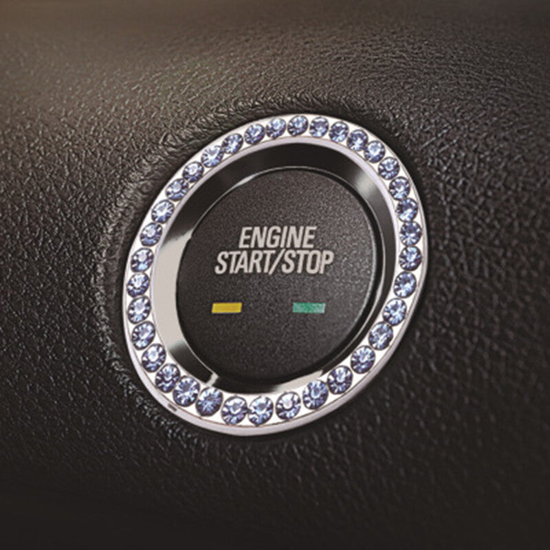 3PCS Car Push Start Button Cover Crystal Engine Start Ring Decals Sticker
