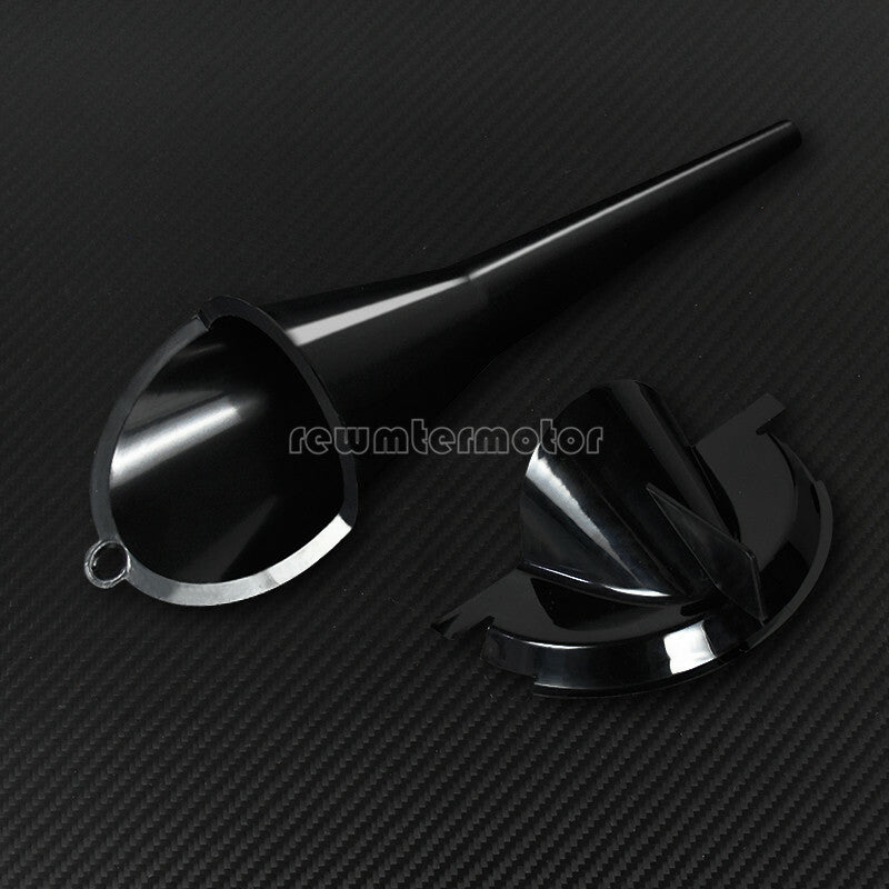 Black Primary Case Oil Fill +9 Crankcase Fill Funnel Fit for Harley Touring